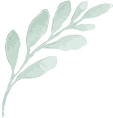 Obraz premium Leave Green Watercolor Illustration for Invitation Card Decoration. 