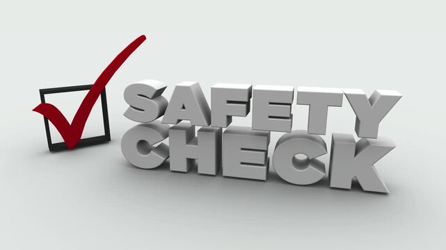 Safety Check Mark Box Review Audit Safe Security Assessment 3d Animation