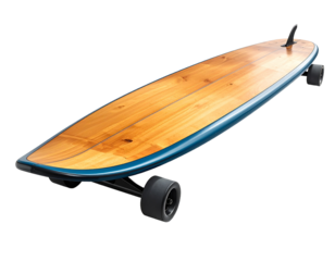 Longboard skateboard isolated on transparent background for design and advertising