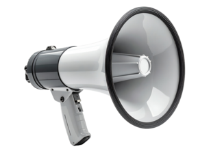 Megaphone illustration on transparent background communication and announcement concept