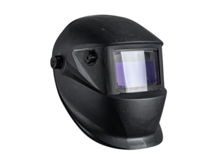 Protective welding helmet isolated on transparent background