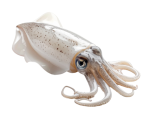 Squid illustration with transparent background for graphic design