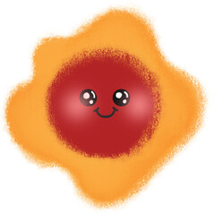 Cute Smiling Sun Character with Warm Glow Illustration