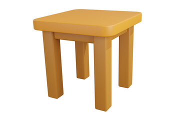 A single simple brown wooden chair and small table furniture set