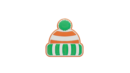 Striped Beanie with Pom-Pom