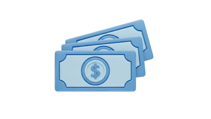 Stylized Blue Dollar Bills