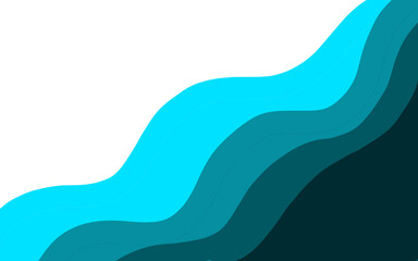 Blue wave wavy sea ocean layer shapes 