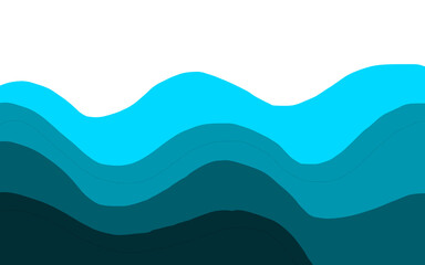 Blue wave wavy sea ocean layer shapes 