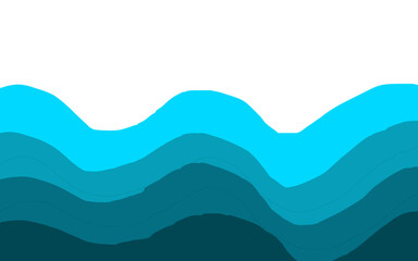 Blue wave wavy sea ocean layer shapes 