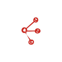 Red Network Diagram Symbol