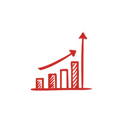 Red Graph Showing Ascending Trend