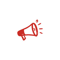 Red Megaphone Icon for Announcements and Alerts