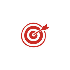 Red Target Icon with Arrow Hit