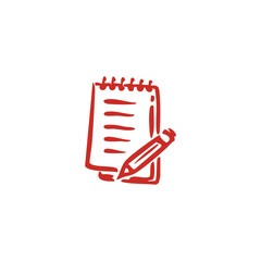 Red Notebook with Pen