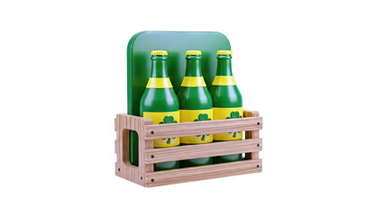 St. Patrick's Day Beer Bottles in Wooden Crate