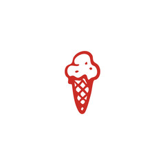 Red Ice Cream Cone Icon