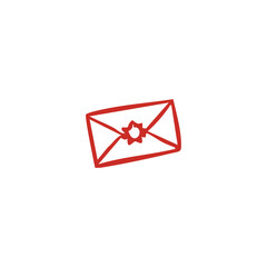 Red Envelope with Gear Symbolizing Communication and Innovation