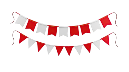 Red and White Bunting Flags