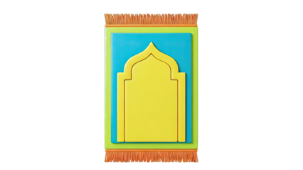 Stylized Prayer Mat with Islamic Arch Design
