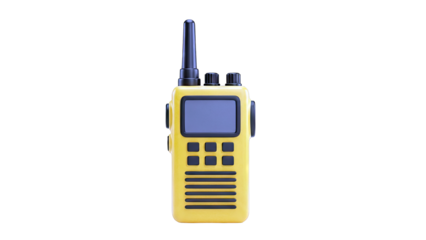 Yellow Walkie-Talkie Device with Antenna