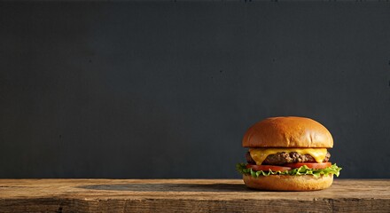 Minimal Street Burger Advertising Background with Dark Copy Space Design