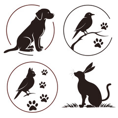 set of animals silhouettes