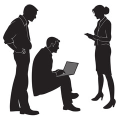 silhouettes of business people