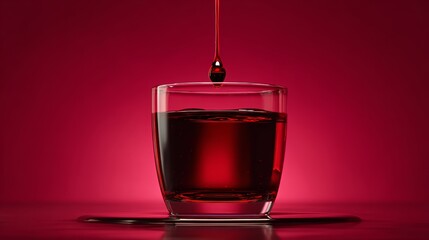 red wine pouring into glass