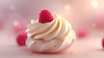 crisp meringue nest of a Pavlova topped with cream