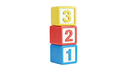 Stack of Number Blocks: 3, 2, 1