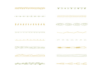 ナチュラルでシンプルな手描きのラインセット7（カラー）