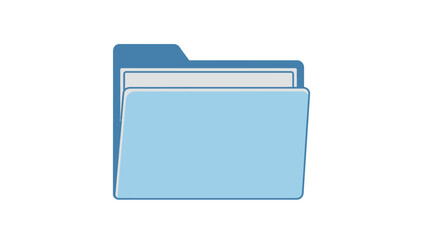 Blue folder icon representing file organization and digital storage.