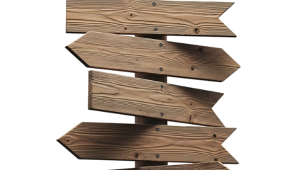 Wooden planks isolated on transparent background