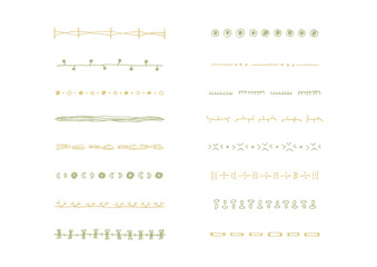 ナチュラルでシンプルな手描きのラインセット9（カラー）