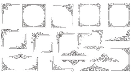 Isolated ornate architectural details on transparent background