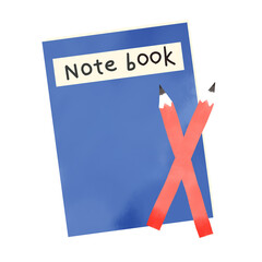 Watercolor Style Notebook and Pencil Illustration Warm Hand-Drawn Stationery