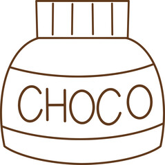 Large bottle icon with chocolate jam.
