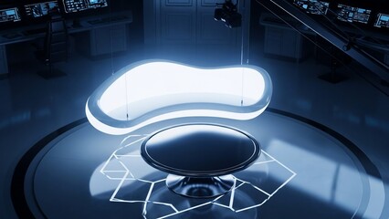 Futuristic Cloud Computing Data Center Concept.