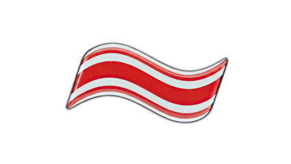Waving Red and White Striped Ribbon