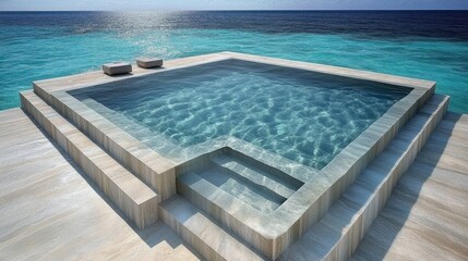 Serene Infinity Pool Overlooking Crystal Clear Ocean Waters