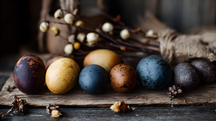 easter eggs in a basket