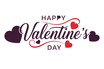 Happy Valentines Day greeting card with hearts  festive love message