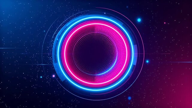 Neon glowing circular design