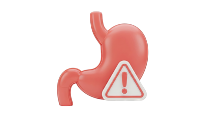 Stomach with Warning Sign Icon