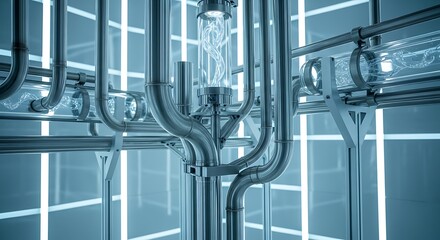 Industrial Pipes and Tubes in a Modern Scientific Facility