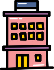 Hotel with outline illustration