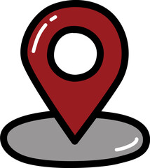 Pin destination with outline illustration