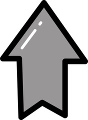 Arrow up with outline illustration
