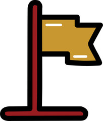 Flag with outline illustration