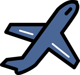 Airplane with outline illustration